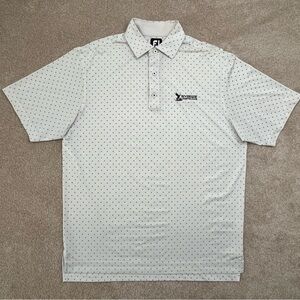 FootJoy Shirt Adult Medium White Black Diamond Pattern Polo Golf Club Preppy Men